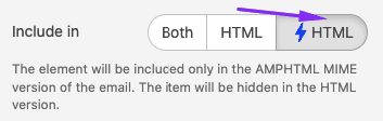 The Include in AMP HTML Option