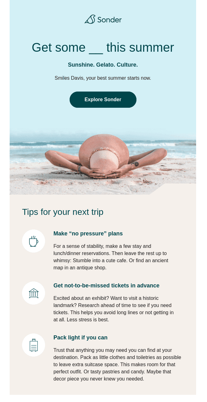 Summer Email Examples Summer emails design tips and tricks — Stripo.email