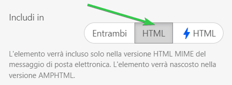 Questionari l'opzione includi solo in html