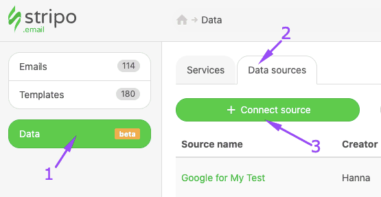 Creating a New Data Source