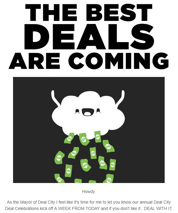 Ejemplos de correo electrónico GIF _ Animaciones en correos electrónicos promocionales