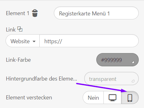 E-Mail-Design _ Deaktivieren bestimmter Menüregisterkarten auf Mobilgeräten