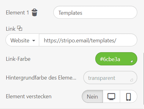 Kopfzeile E-Mail-Menü _ Stripo