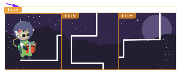 Щелчок по значку HTML, чтобы открыть часть кода со стилями