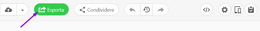 Il pulsante Esporta