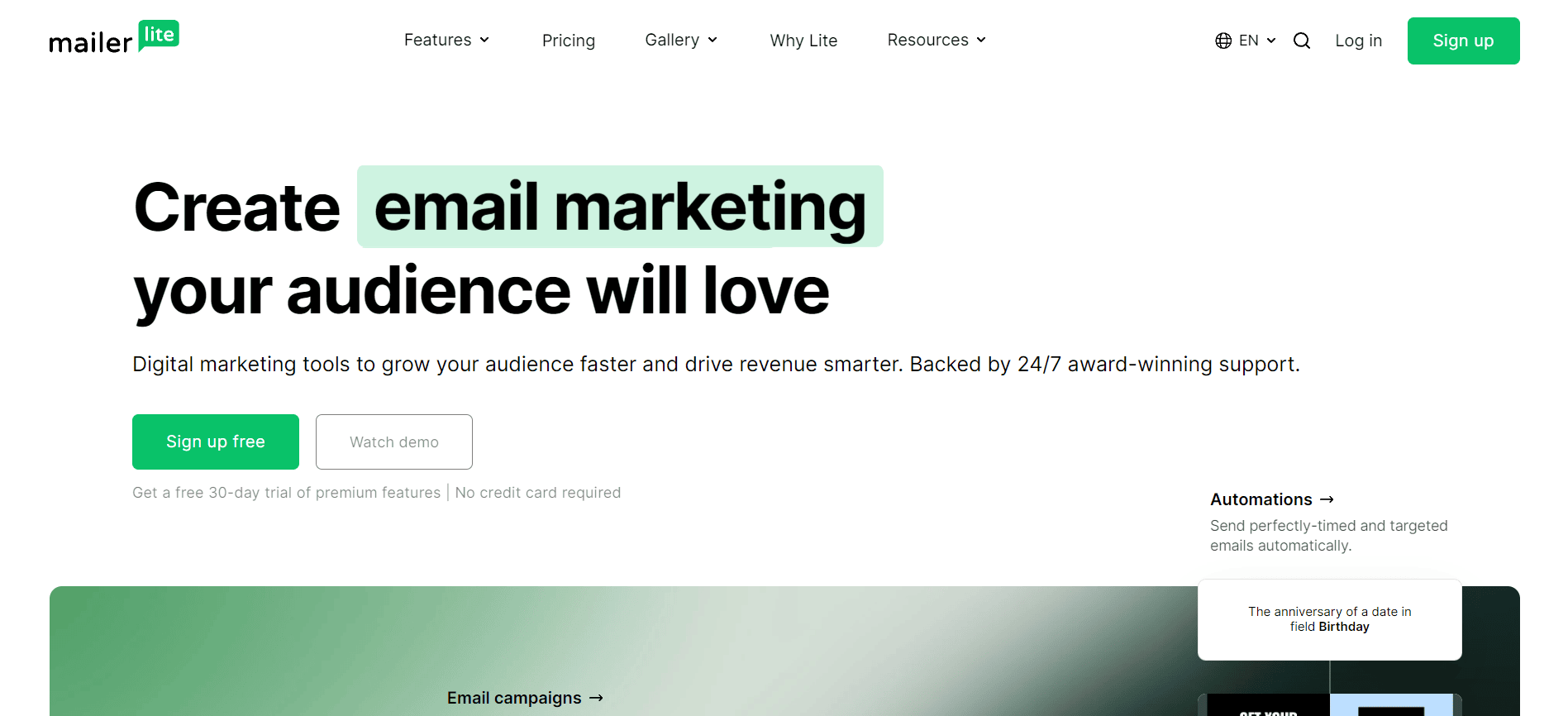 Generatore di modelli di email MailerLite