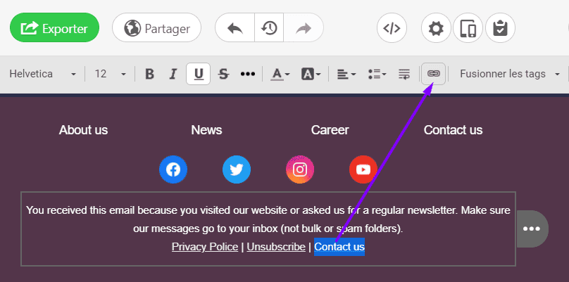 Ajouter des liens Mailto dans les e-mails avec Stripo
