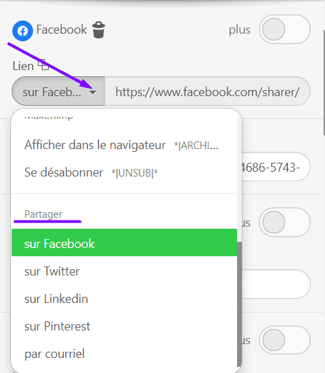 Comment ajouter des liens de partage social_Stripo
