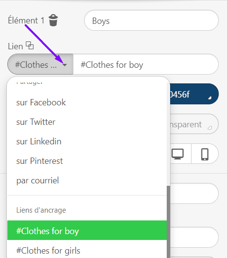 Comment créer des liens d'ancrage dans les e-mails avec Stripo
