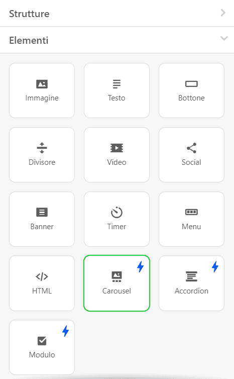 Blocco carosello AMP