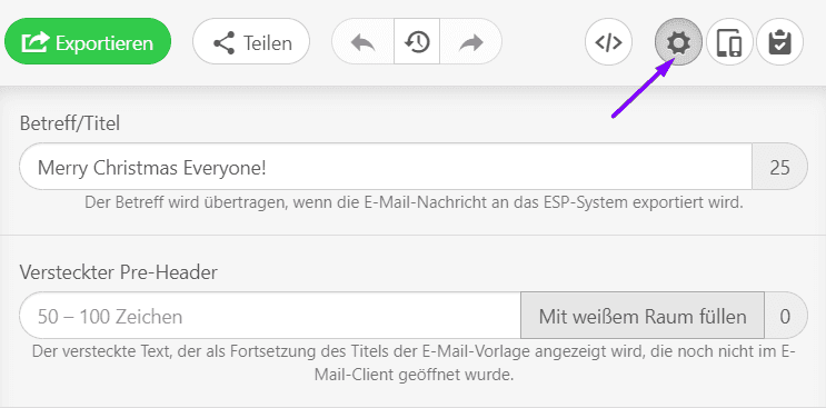 Betreffzeilen mit Stripo festlegen