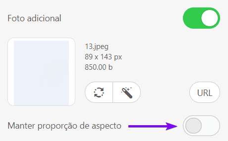 Desabilitando a opção Manter Proporção