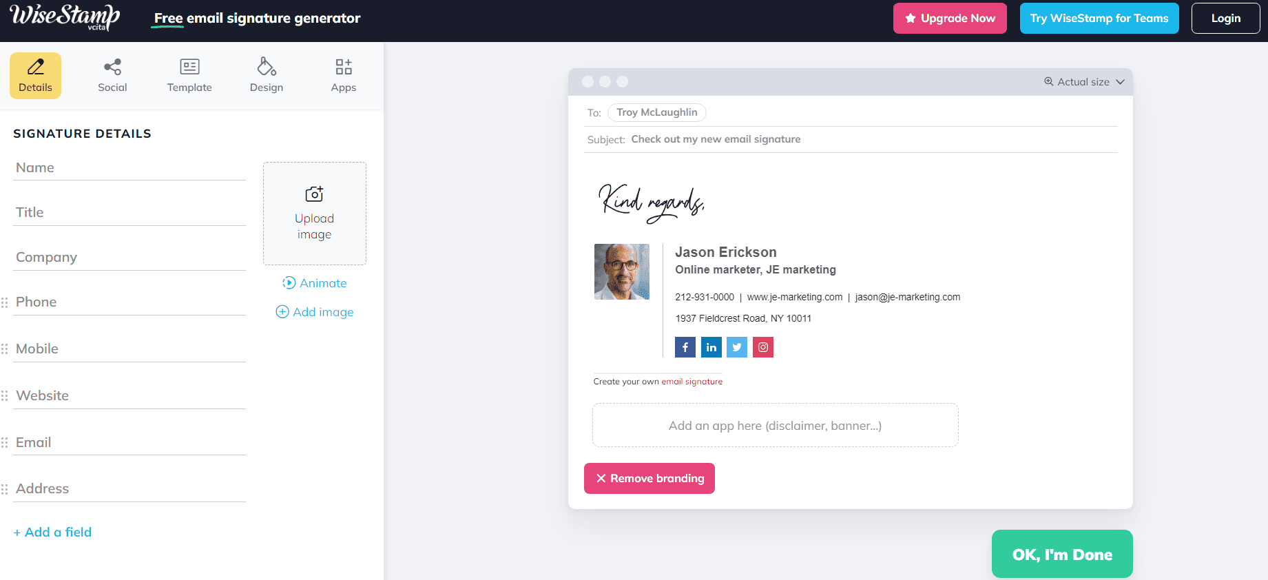 Générateur de signature e-mail _ WiseStamp
