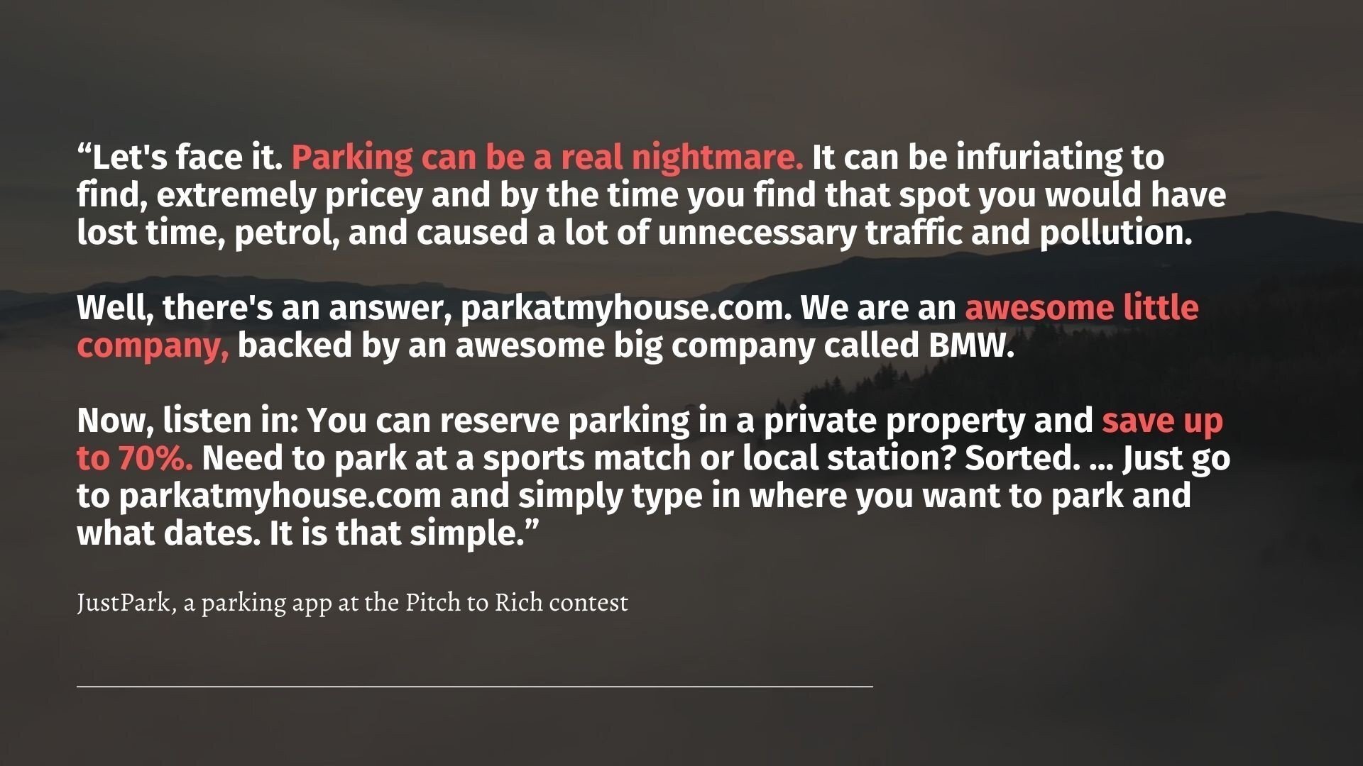 Beispiel für einen Elevator Pitch in einem Startup-Wettbewerb