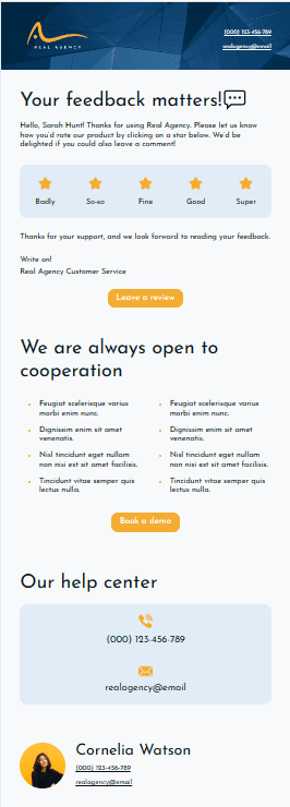Templates de e-mail com solicitação de review após uma compra recente