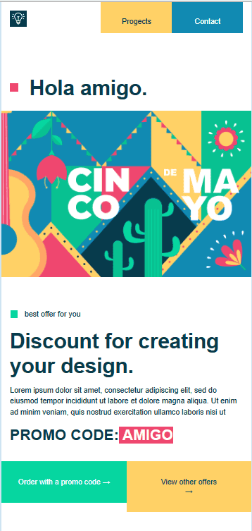 Exemplo de template de e-mail de oferta de desconto