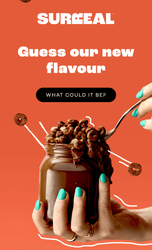 E-mail de lançamento de produto da Surreal