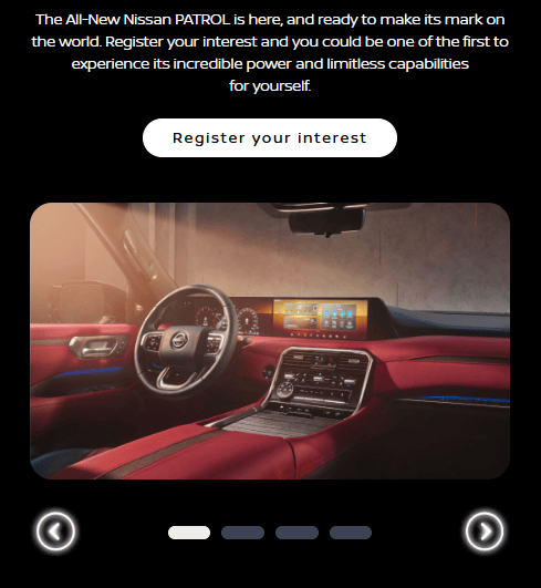 E-mail da lançamento de produto da Nissan