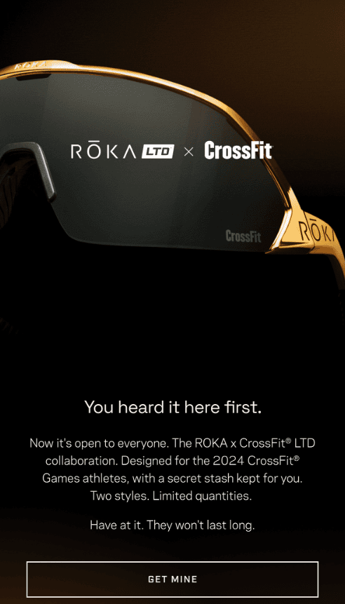 E-mail de lançamento de produto da ROKA