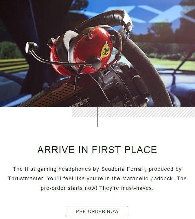 E-mail de lançamento de produto da Ferrari