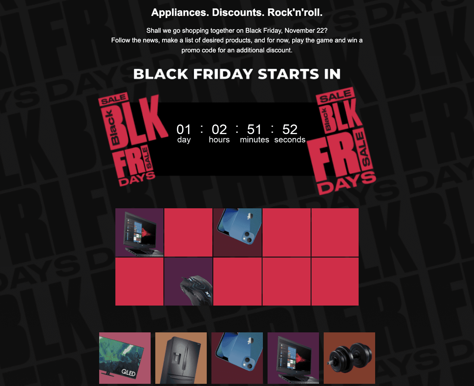 Gamification example in Black Friday email Gamification example in Black Friday email