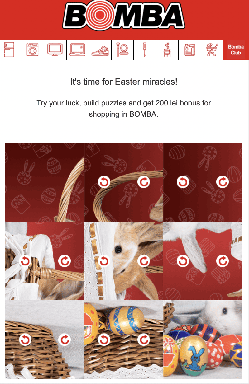 Шаблон письма с AMP-игрой головоломкой