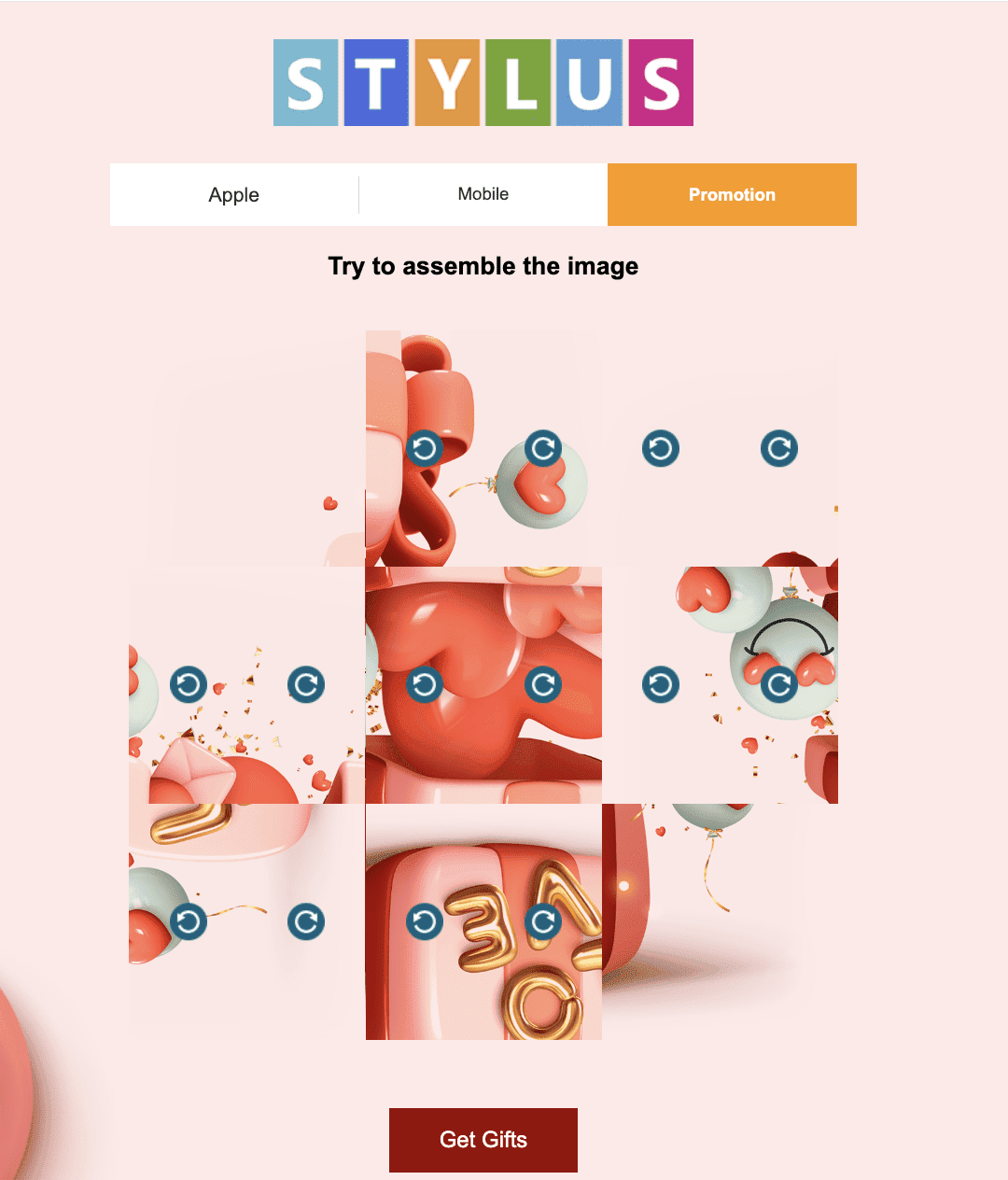 Пример email-игры головоломки с AMP