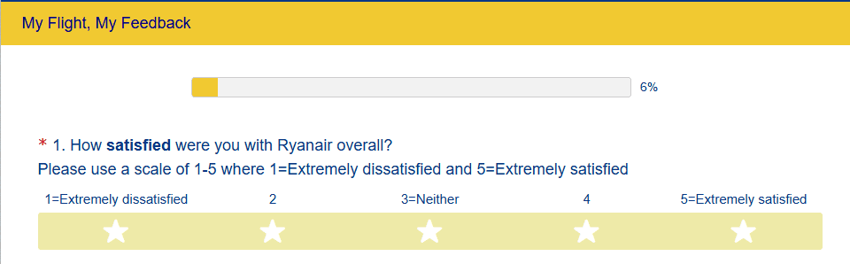 An example of a progress bar in an email survey