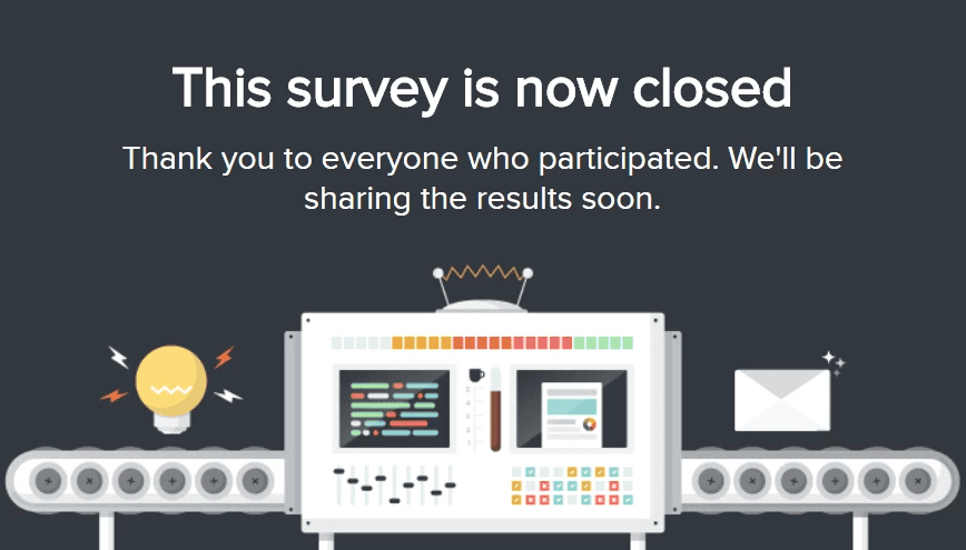 An example of a closed survey notification