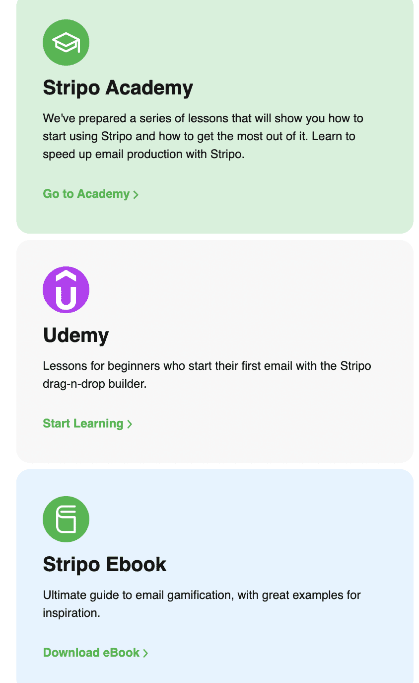 Example of email with educational content