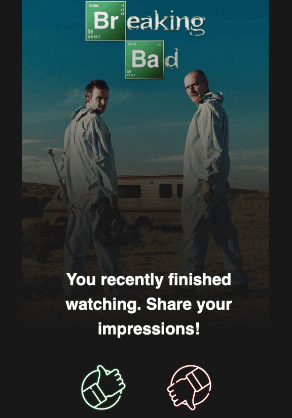 A survey email to assess a movie experience