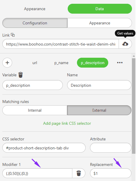 Stripo_Smart-Elements_Entering Info in Modifier1 Field
