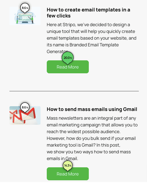 Extrait de l'e-mail, cliquez sur la carte