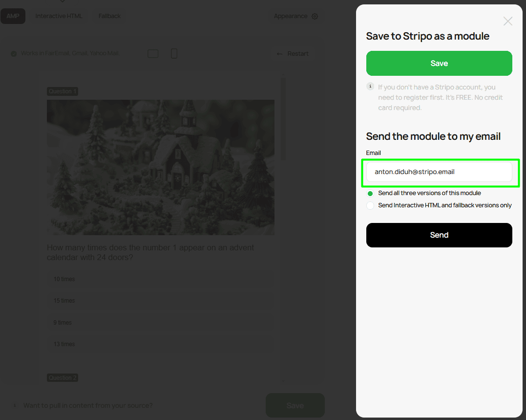 Pasting email address