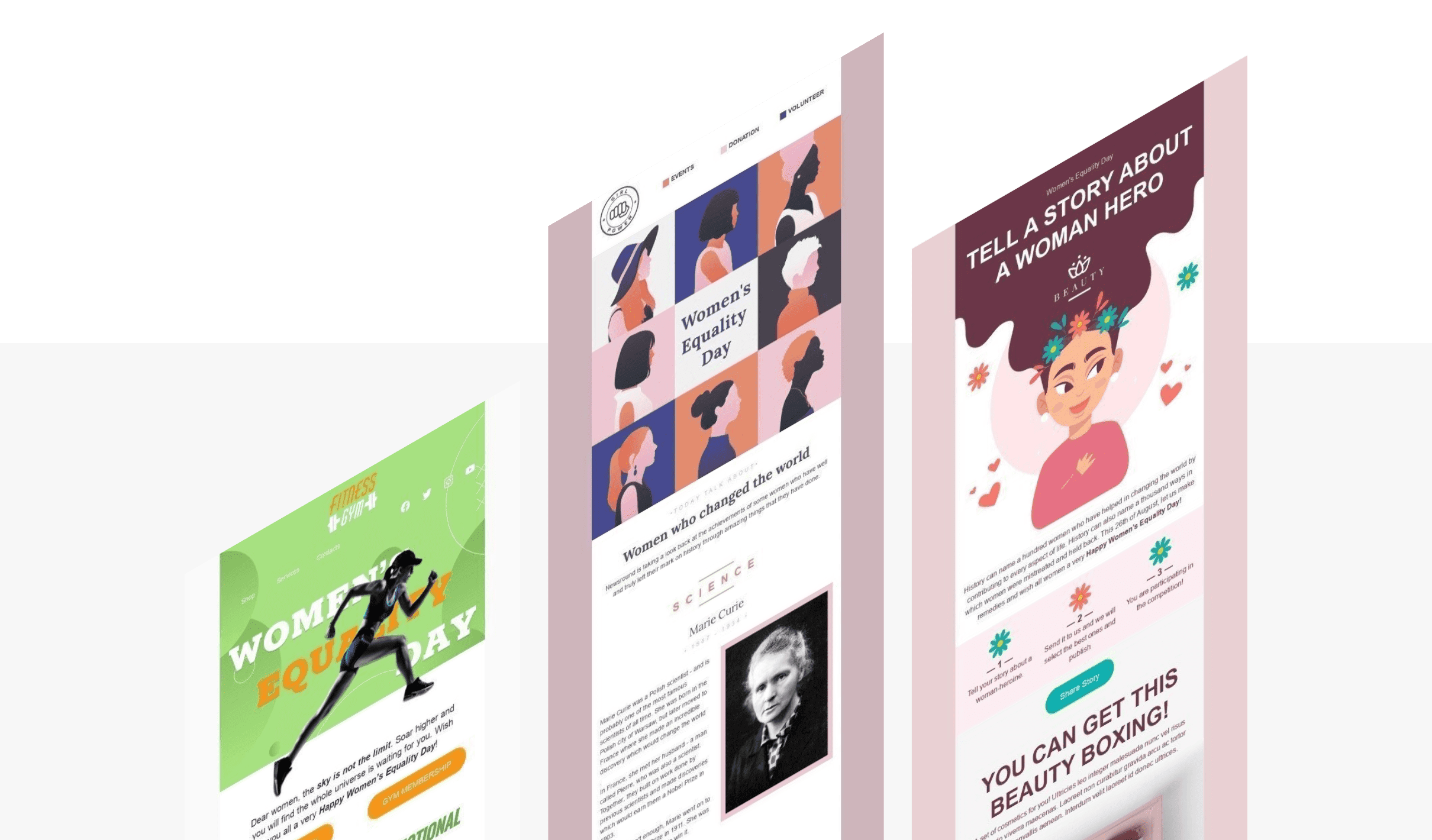 Browse our Women's equality day email templates to find the right one