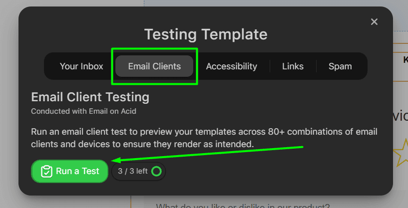 Email clients test