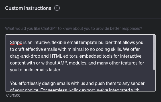 Налаштування користувацьких інструкцій у ChatGPT Налаштування користувацьких інструкцій у ChatGPT