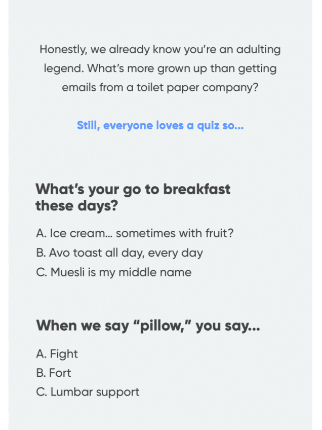 Email quizzes _ Experiential marketing event