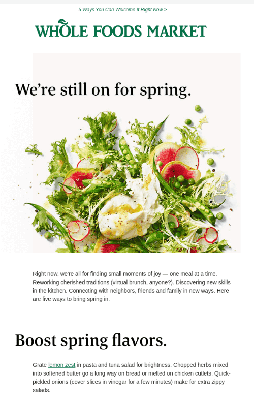 Whole Foods _ Using a bright color 