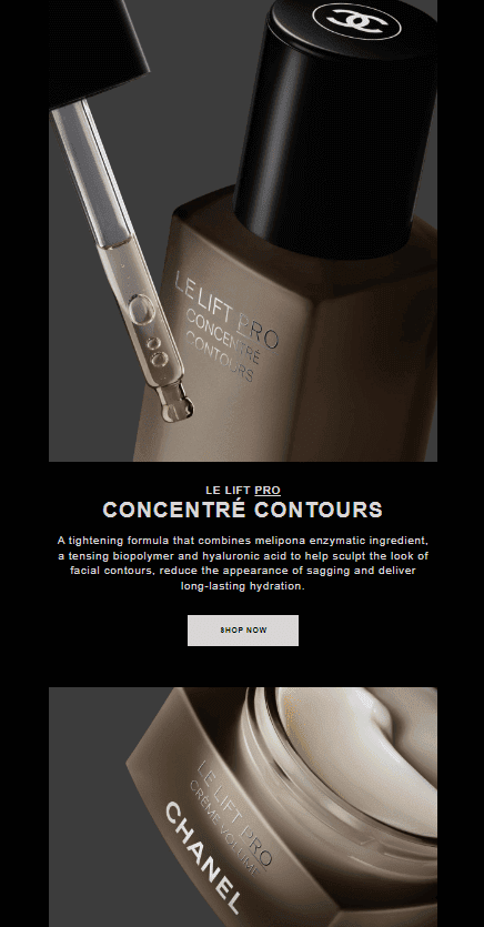 Chanel _ Black as a brand color to capture the reader's attention