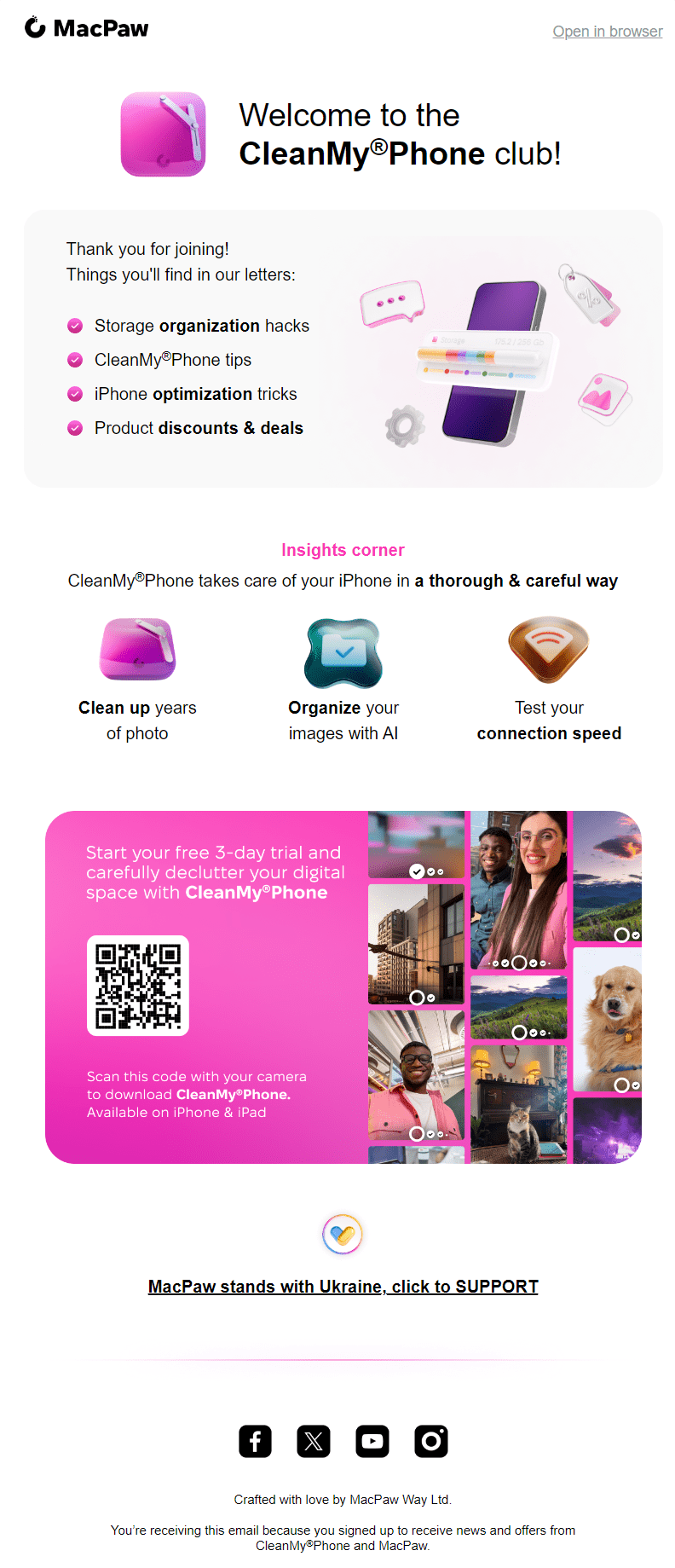 Welcome email from MacPaw