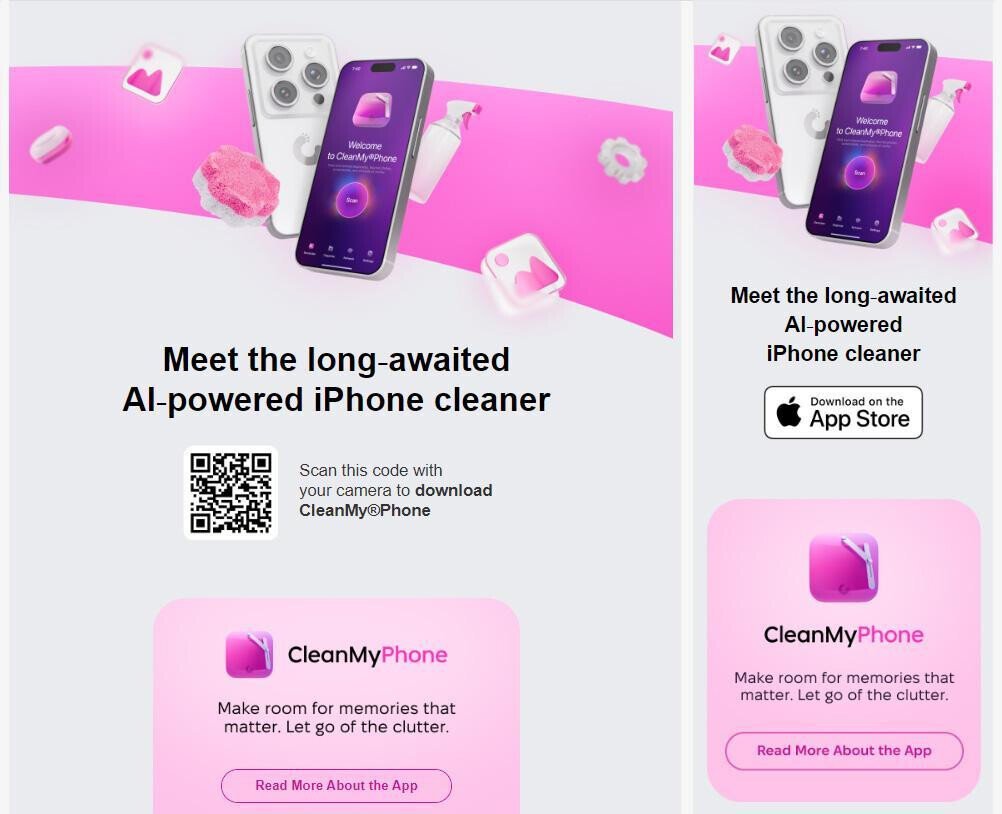 Desktop and mobile versions of emails from MacPaw