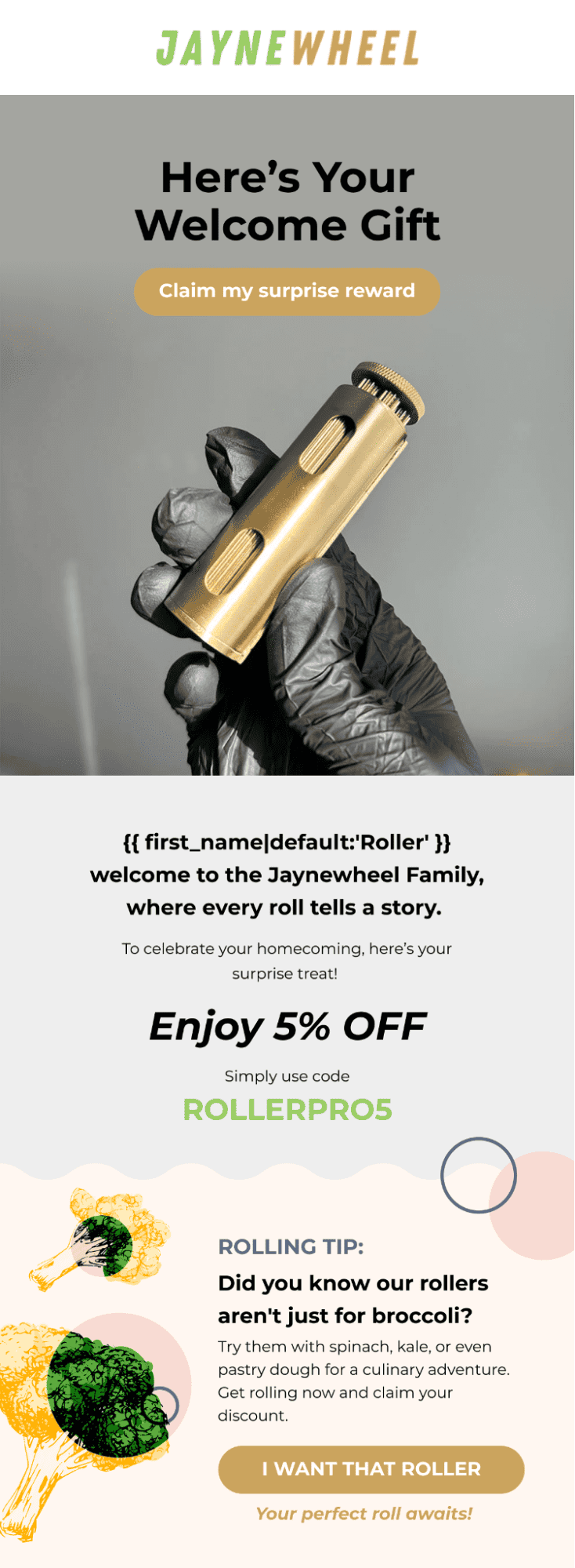 An email with a promo code