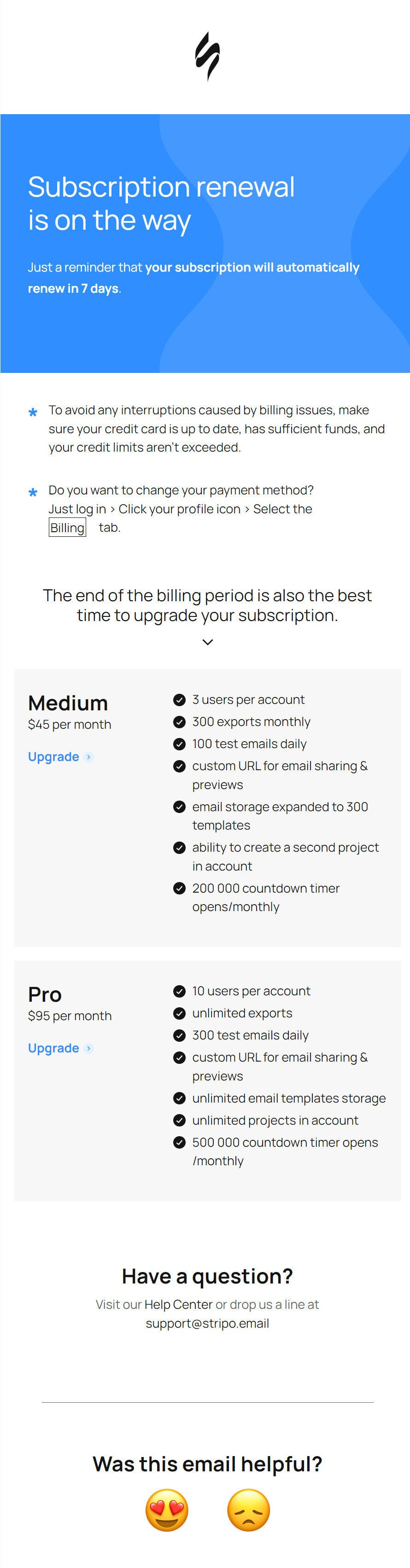 Приклад тригерного листа з поновленням підписки