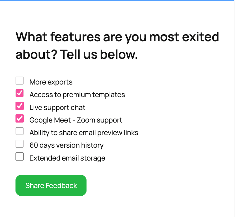 Тригерний лист з опитуванням