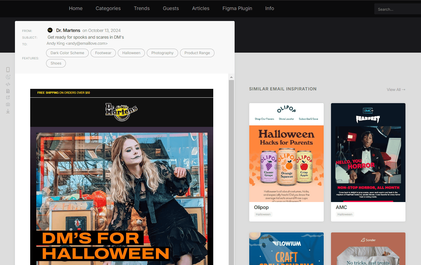 Email Love template page