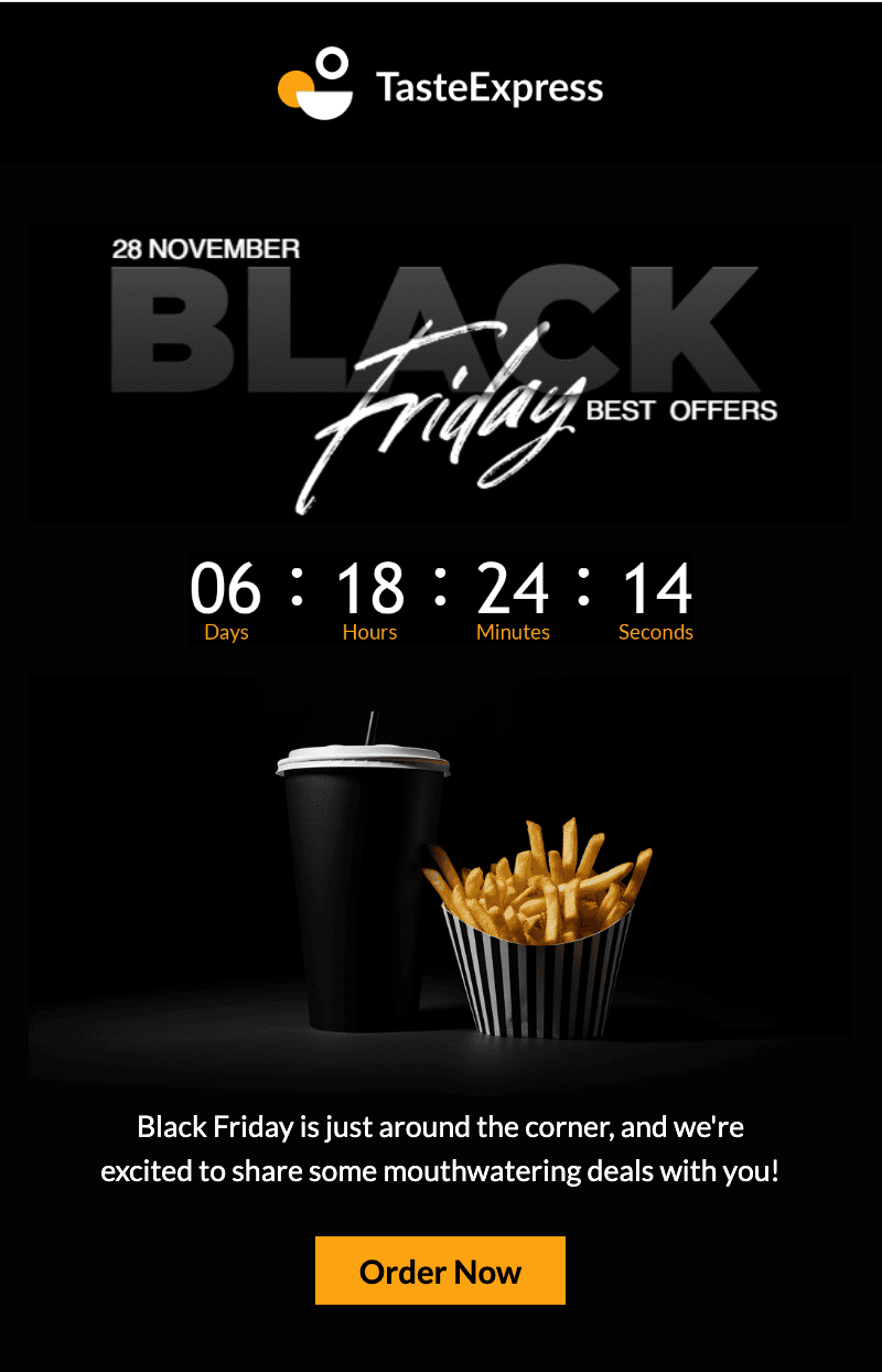 Black Friday email template example Black Friday email template example
