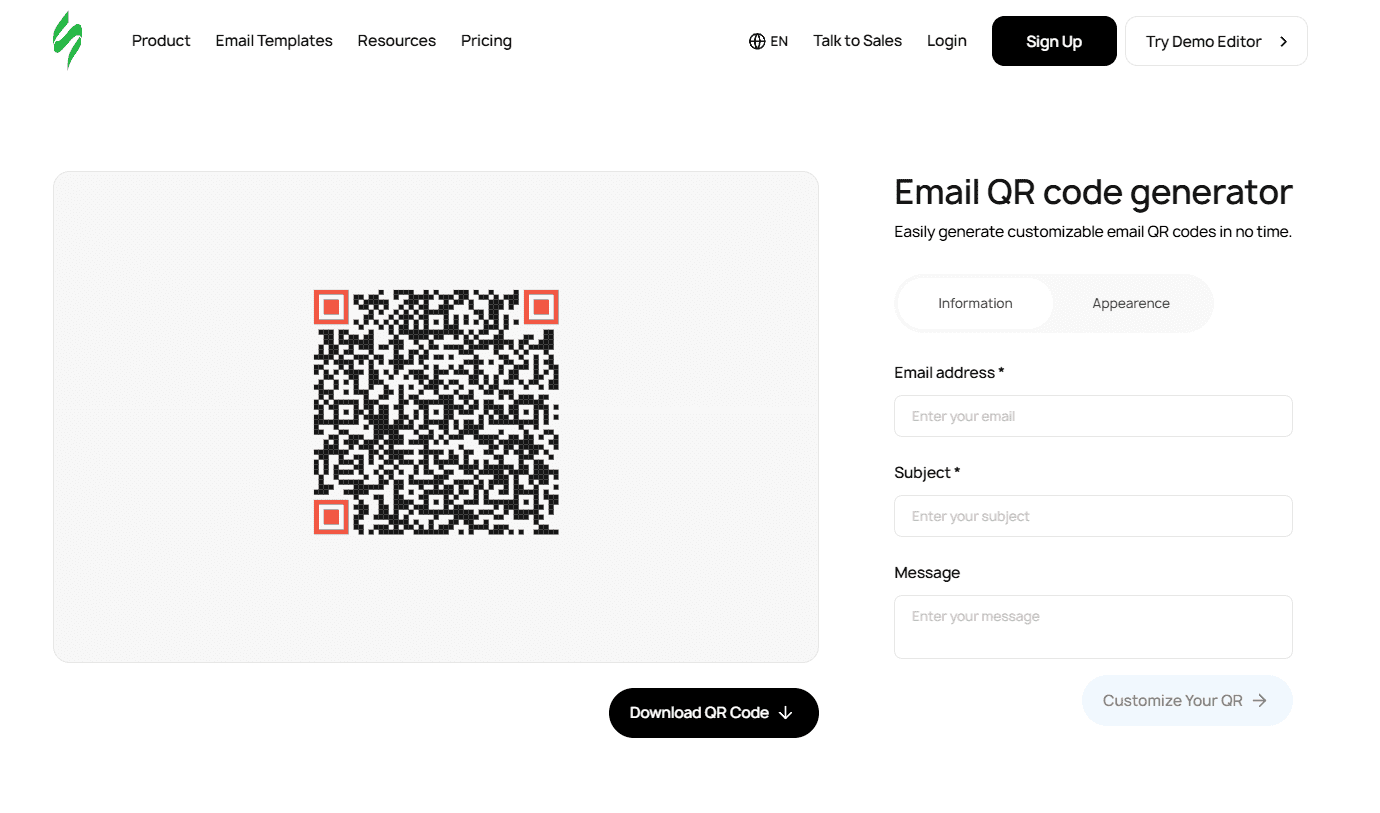 Генератор QR-кодов для писем Stripo