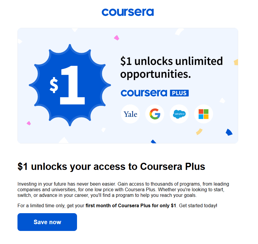 Limited offer email blast