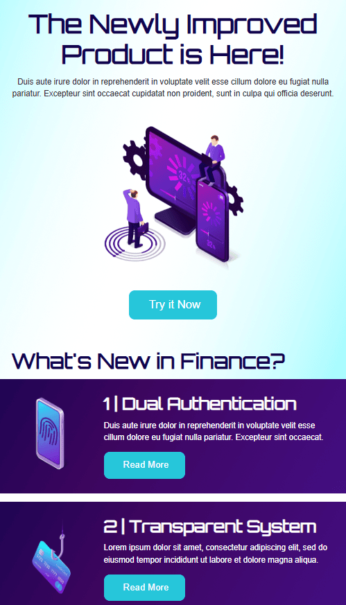New features email blast